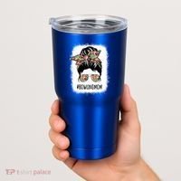 Bowling Mom Life Messy Bun Hair Bleached Great Gift Tumbler thumb 2