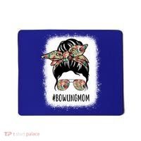 Bowling Mom Life Messy Bun Hair Bleached Great Gift Mousepad thumb 0