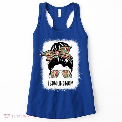 Bowling Mom Life Messy Bun Hair Bleached Great Gift Women's Tank Top