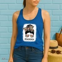 Bowling Mom Life Messy Bun Hair Bleached Great Gift Women's Tank Top thumb 2