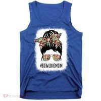 Bowling Mom Life Messy Bun Hair Bleached Great Gift Tank Top thumb 0