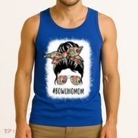 Bowling Mom Life Messy Bun Hair Bleached Great Gift Tank Top thumb 3