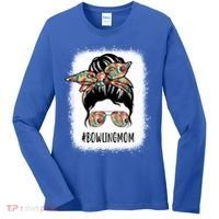 Bowling Mom Life Messy Bun Hair Bleached Great Gift Women's Long Sleeve Shirt thumb 0