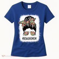Bowling Mom Life Messy Bun Hair Bleached Great Gift Women's T-Shirt thumb 0