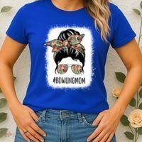 Bowling Mom Life Messy Bun Hair Bleached Great Gift Women's T-Shirt thumb 2