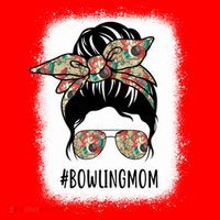 Bowling Mom Life Messy Bun Hair Bleached Great Gift Santa Hat thumb 1