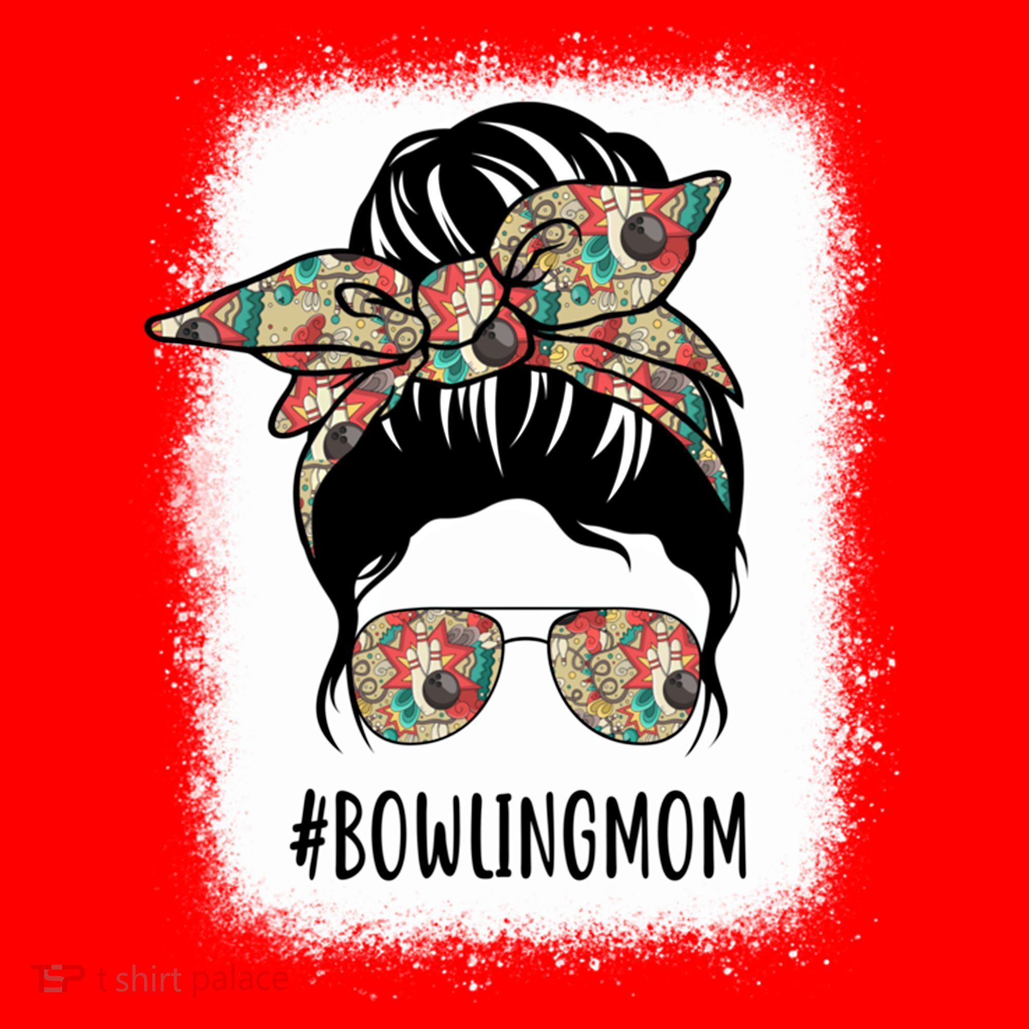 Bowling Mom Life Messy Bun Hair Bleached Great Gift Santa Hat