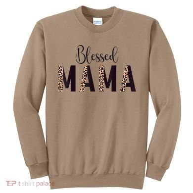 Blessed Mama Leopard Print Mom Thanksgiving Mothers Day Sweatshirt