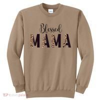 Blessed Mama Leopard Print Mom Thanksgiving Mothers Day Sweatshirt thumb 0
