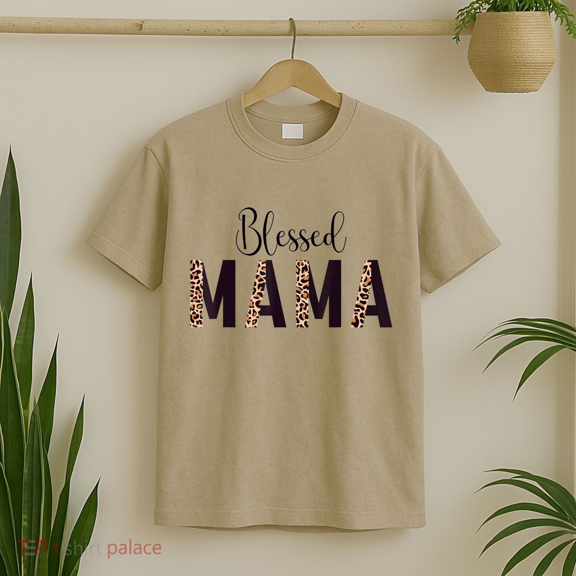 Blessed Mama Leopard Print Mom Thanksgiving Mothers Day T-Shirt