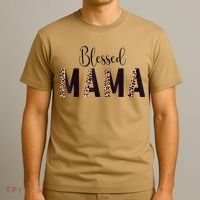 Blessed Mama Leopard Print Mom Thanksgiving Mothers Day T-Shirt thumb 3
