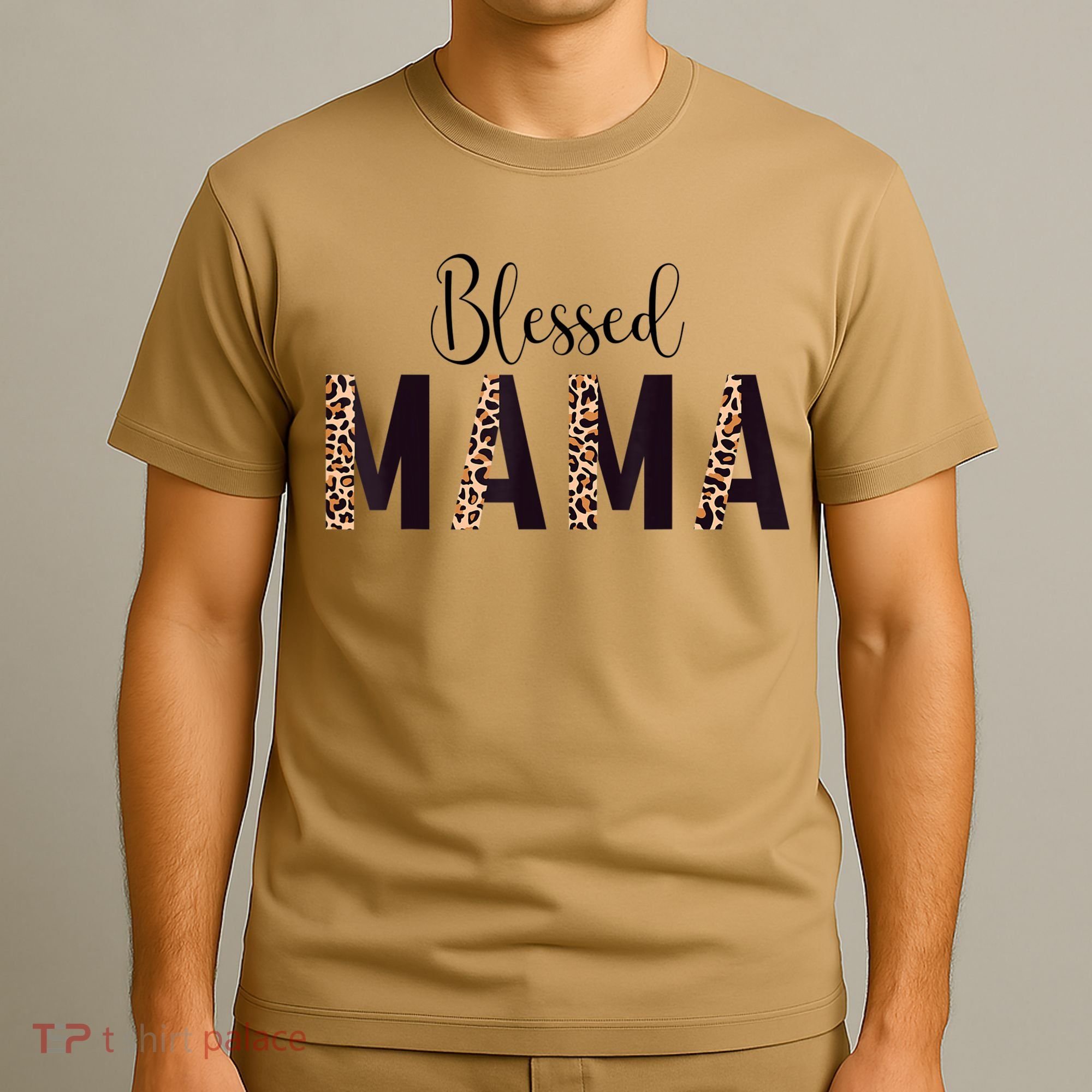 Blessed Mama Leopard Print Mom Thanksgiving Mothers Day T-Shirt