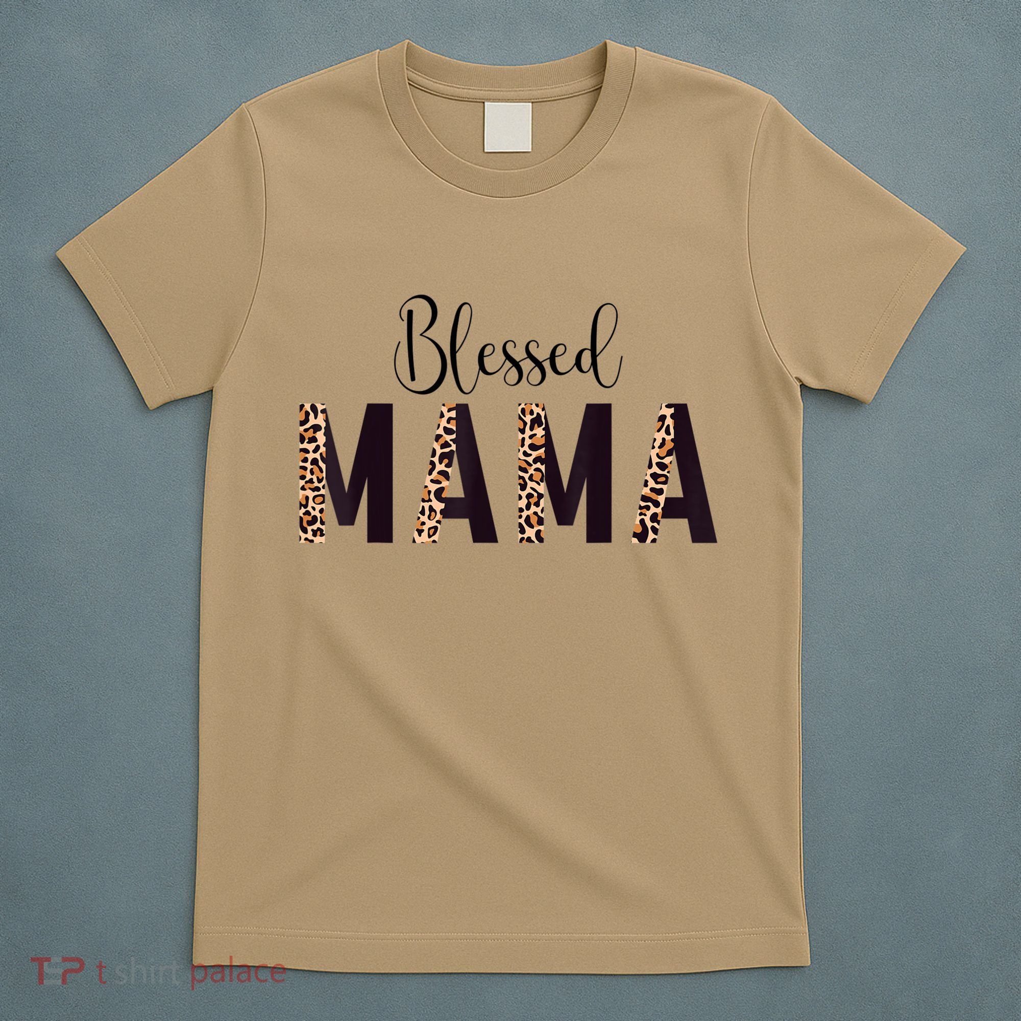 Blessed Mama Leopard Print Mom Thanksgiving Mothers Day T-Shirt
