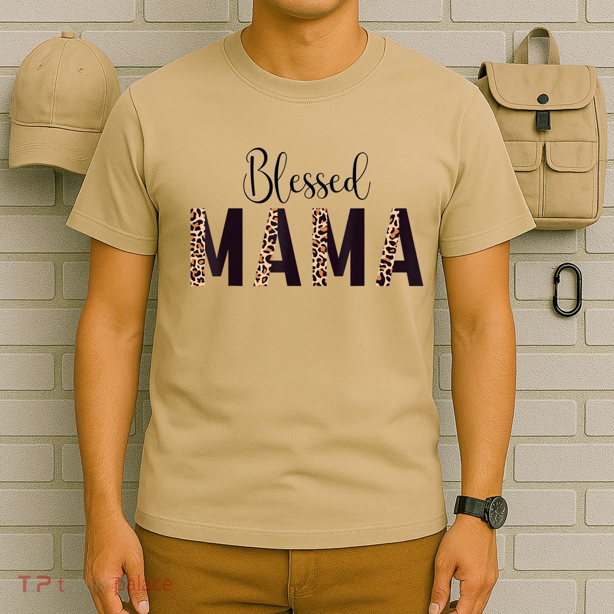 Blessed Mama Leopard Print Mom Thanksgiving Mothers Day T-Shirt