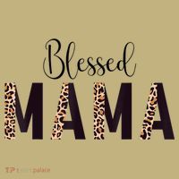 Blessed Mama Leopard Print Mom Thanksgiving Mothers Day Button thumb 1