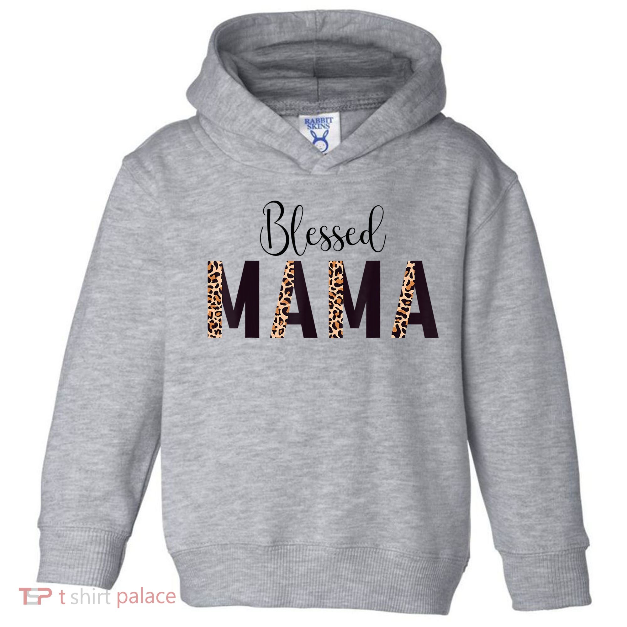 Blessed Mama Leopard Print Mom Thanksgiving Mothers Day Toddler Hoodie