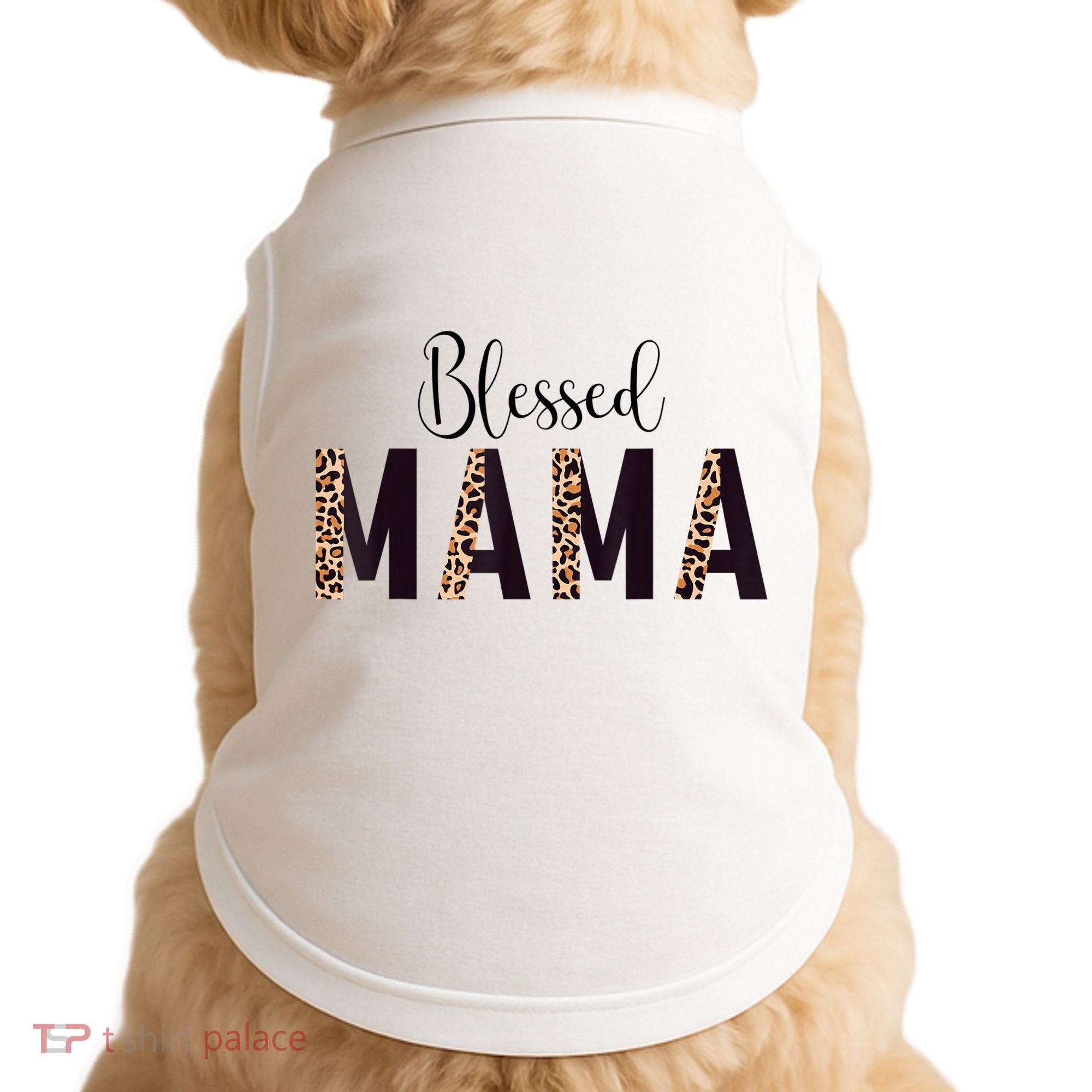 Blessed Mama Leopard Print Mom Thanksgiving Mothers Day Doggie Tank