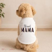 Blessed Mama Leopard Print Mom Thanksgiving Mothers Day Doggie Tank thumb 2
