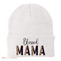 Blessed Mama Leopard Print Mom Thanksgiving Mothers Day Beanie thumb 0