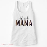 Blessed Mama Leopard Print Mom Thanksgiving Mothers Day Women's Tank Top thumb 0
