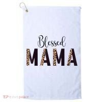 Blessed Mama Leopard Print Mom Thanksgiving Mothers Day Golf Towel thumb 0