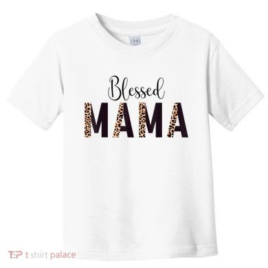 Blessed Mama Leopard Print Mom Thanksgiving Mothers Day Toddler T-Shirt