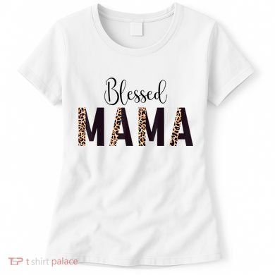 Blessed Mama Leopard Print Mom Thanksgiving Mothers Day Women's T-Shirt