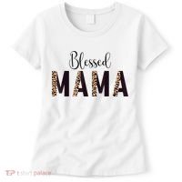 Blessed Mama Leopard Print Mom Thanksgiving Mothers Day Women's T-Shirt thumb 0