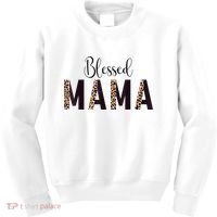 Blessed Mama Leopard Print Mom Thanksgiving Mothers Day Kids Sweatshirt thumb 0