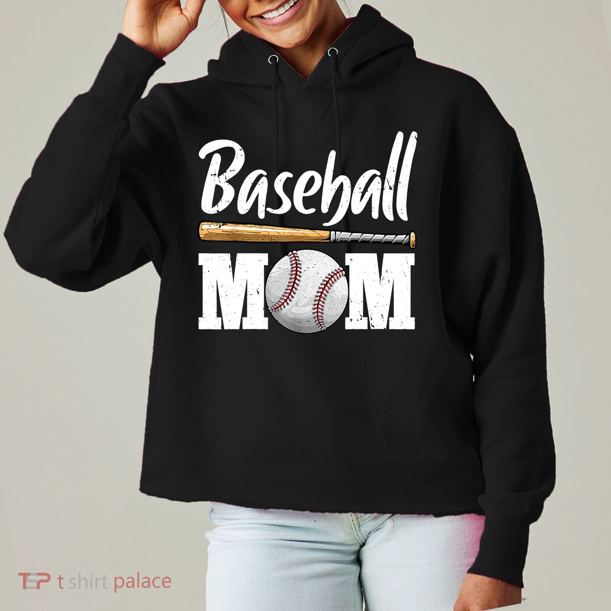 Baseball Mom Leopard Print Baseball Mama Mother's Day Ladies Heavyweight Boxy Pullover Hoodie