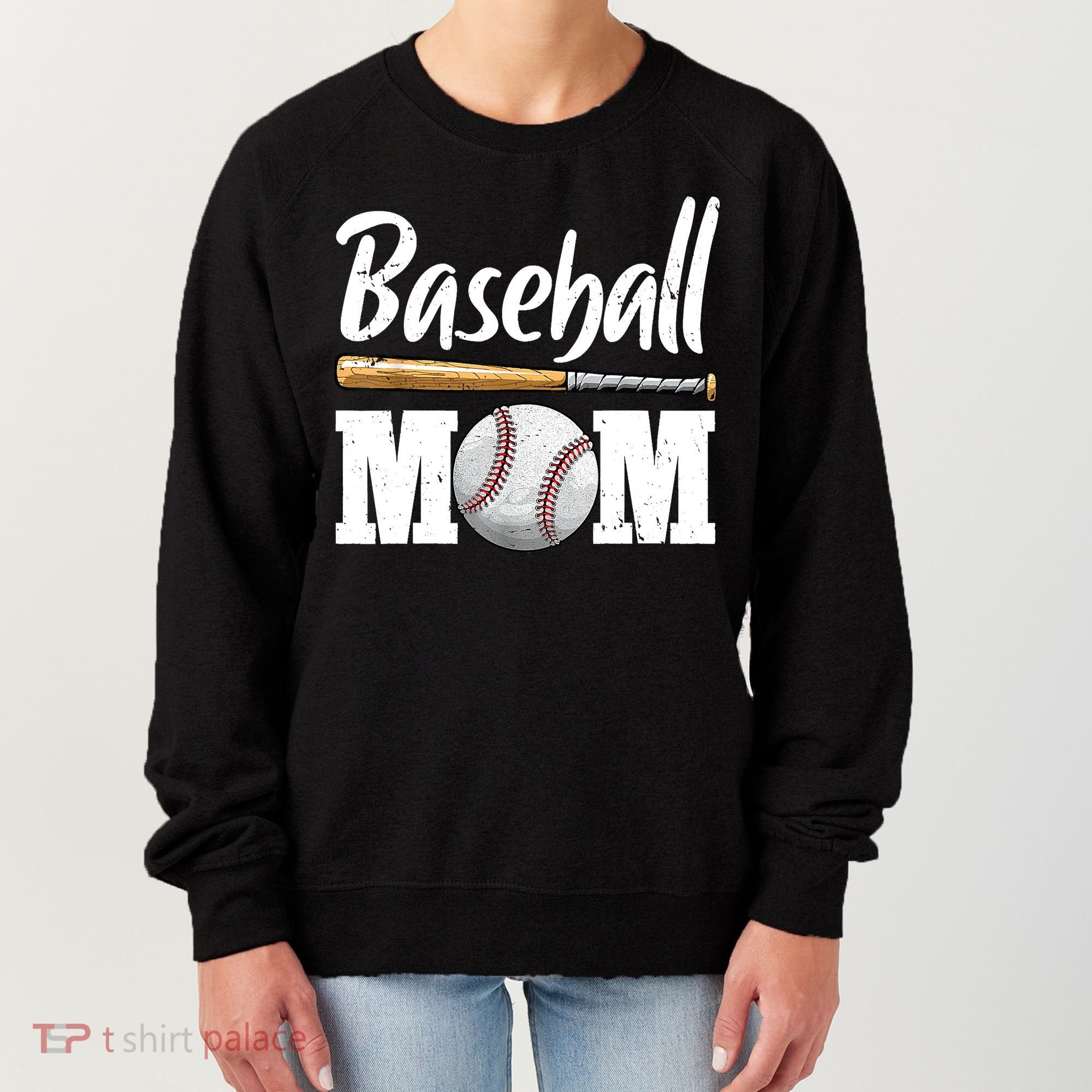Baseball Mom Leopard Print Baseball Mama Mother's Day Women's Sweatshirt