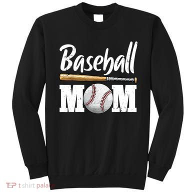 Baseball Mom Leopard Print Baseball Mama Mother's Day Sweatshirt