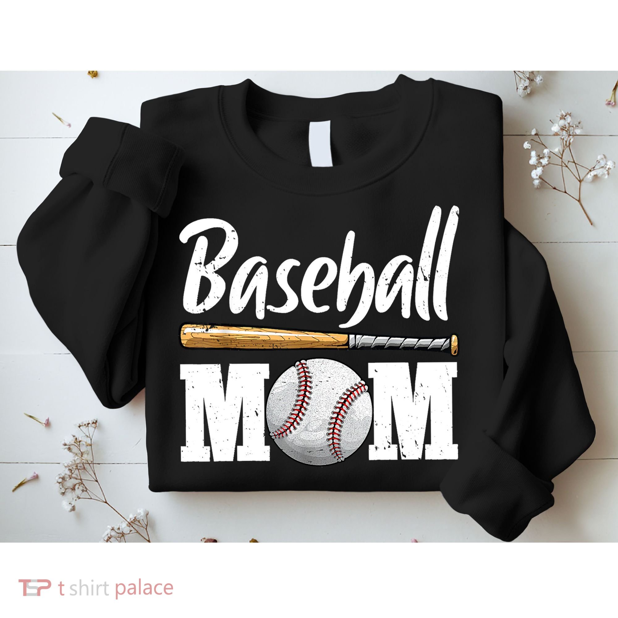 Baseball Mom Leopard Print Baseball Mama Mother's Day Sweatshirt