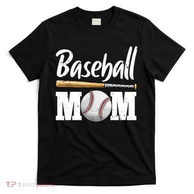 Baseball Mom Leopard Print Baseball Mama Mother's Day T-Shirt
