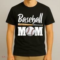 Baseball Mom Leopard Print Baseball Mama Mother's Day T-Shirt thumb 3