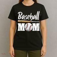 Baseball Mom Leopard Print Baseball Mama Mother's Day T-Shirt thumb 4