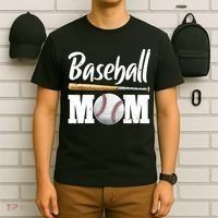 Baseball Mom Leopard Print Baseball Mama Mother's Day T-Shirt thumb 6