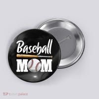 Baseball Mom Leopard Print Baseball Mama Mother's Day Button thumb 0