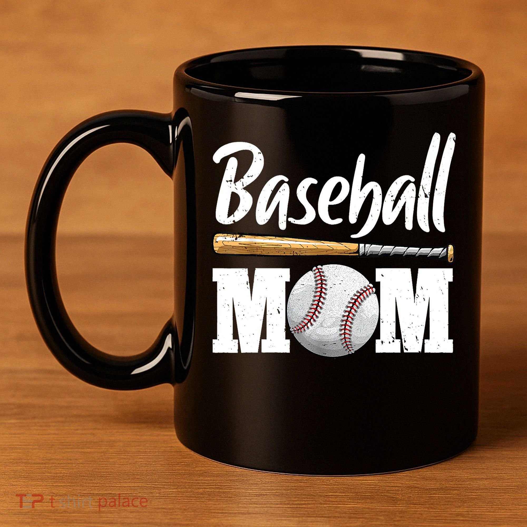 Baseball Mom Leopard Print Baseball Mama Mother's Day 11oz C Handle Ceramic Mug