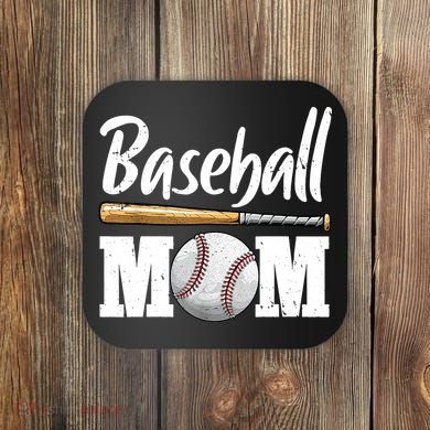 Baseball Mom Leopard Print Baseball Mama Mother's Day Coaster