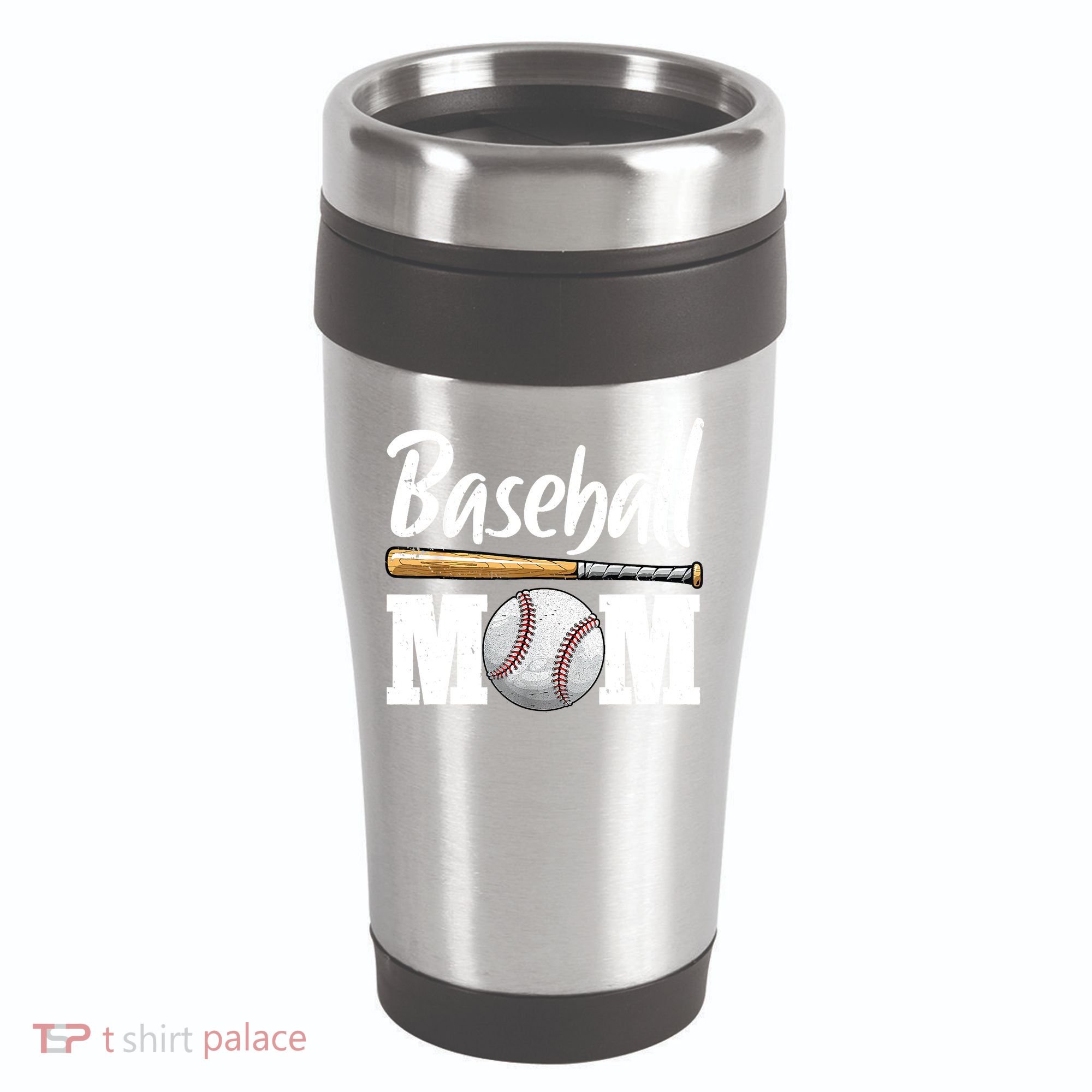 Baseball Mom Leopard Print Baseball Mama Mother's Day 16oz Travel Tumbler