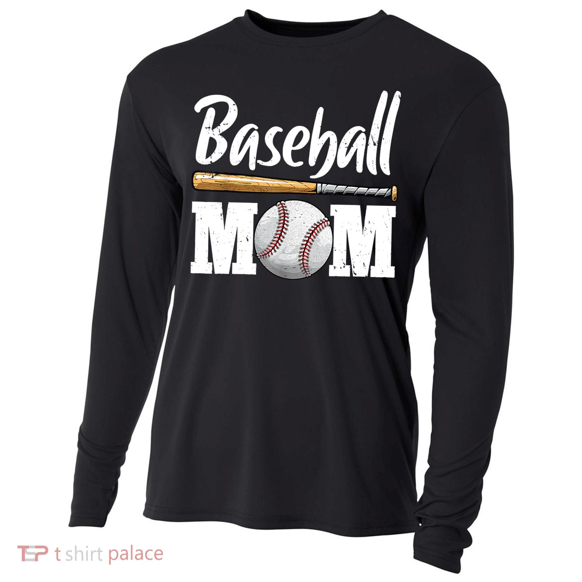 Baseball Mom Leopard Print Baseball Mama Mother's Day Cooling Performance Long Sleeve Crew