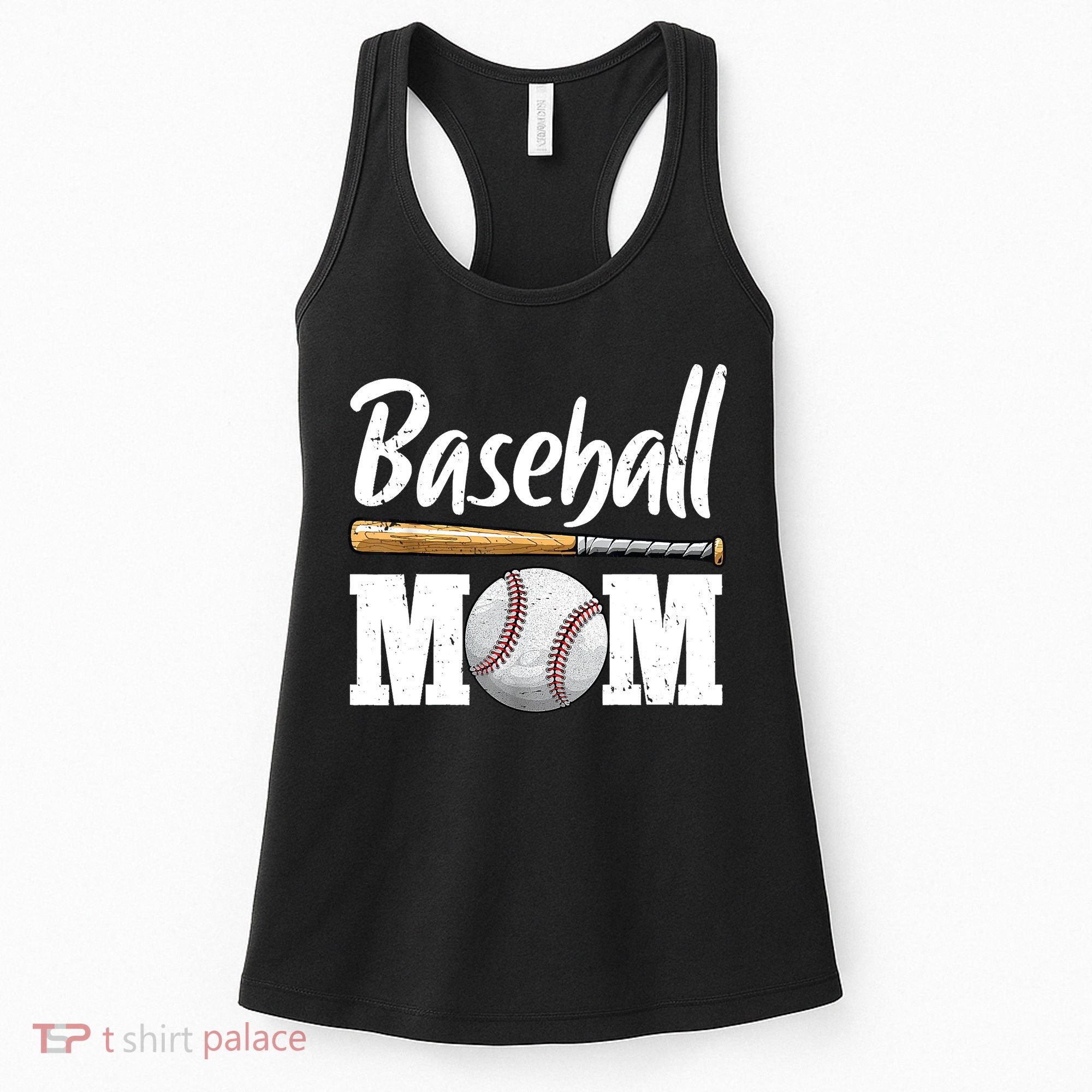 Baseball Mom Leopard Print Baseball Mama Mother's Day Women's Tank Top