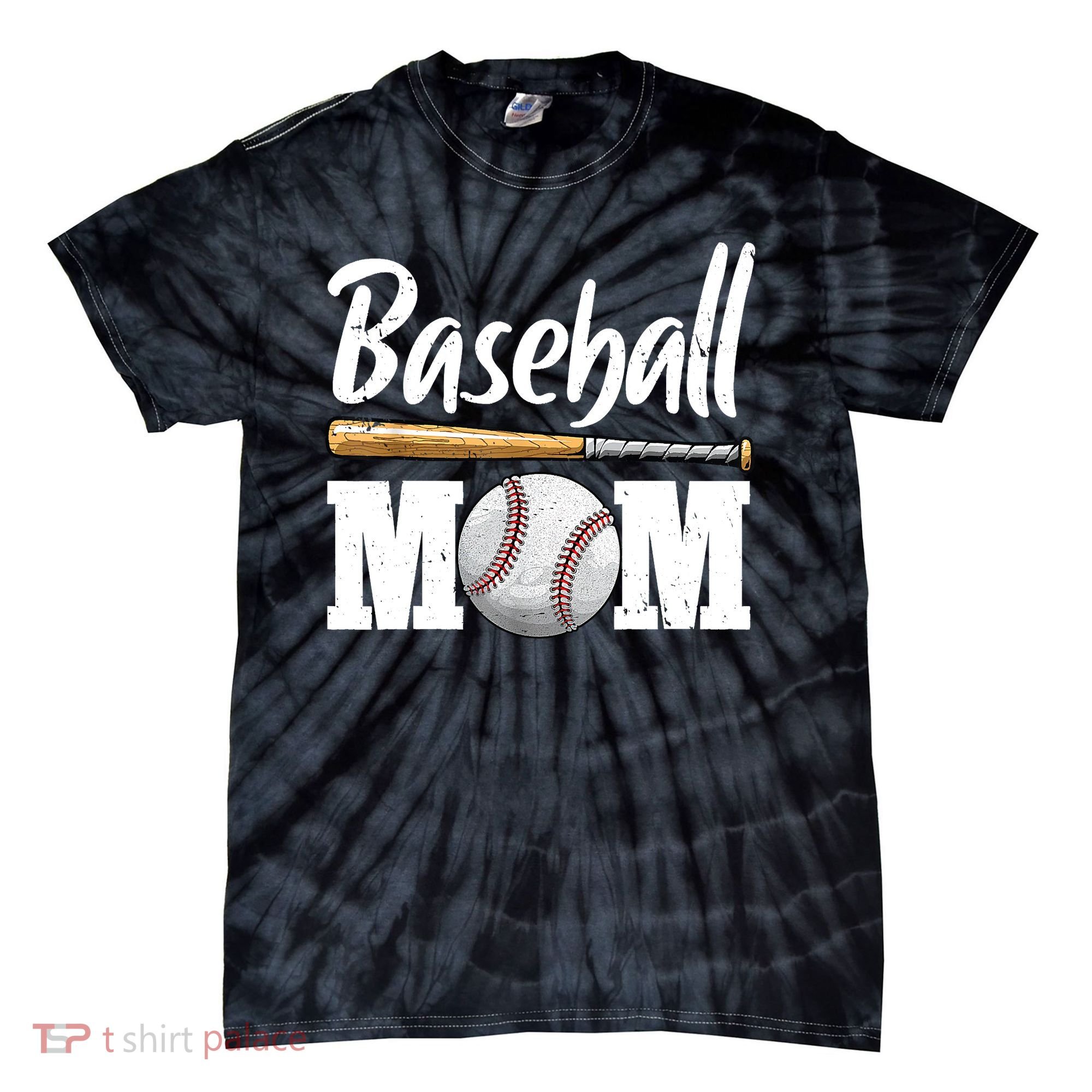 Baseball Mom Leopard Print Baseball Mama Mother's Day Tie-Dye T-Shirt