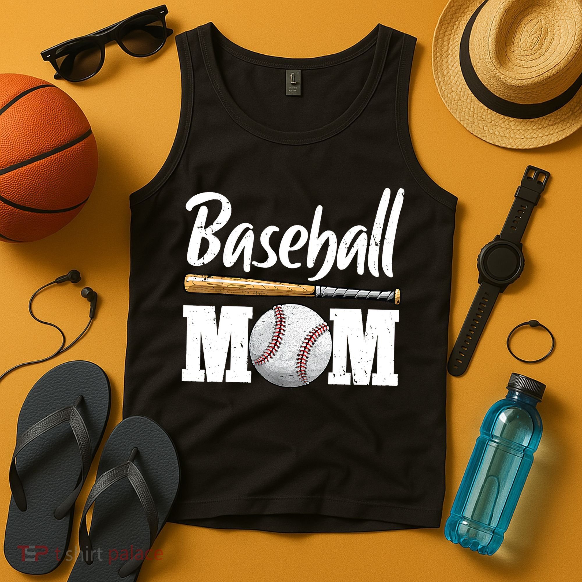 Baseball Mom Leopard Print Baseball Mama Mother's Day Tank Top
