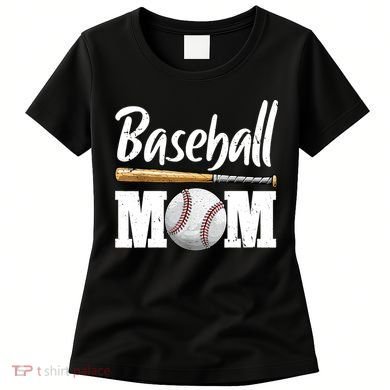 Baseball Mom Leopard Print Baseball Mama Mother's Day Women's T-Shirt