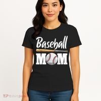 Baseball Mom Leopard Print Baseball Mama Mother's Day Women's T-Shirt thumb 4