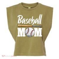 Baseball Mom Leopard Print Baseball Mama Mother's Day Garment-Dyed Women's Muscle Tee thumb 0