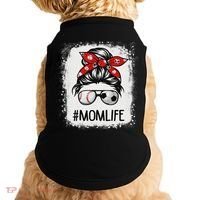 Bleached Mom Life Soccer Messy Bun Baseball Game Day Doggie Tank thumb 0