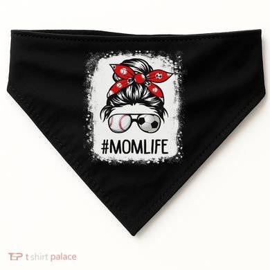 Bleached Mom Life Soccer Messy Bun Baseball Game Day USA-Made Doggie Bandana